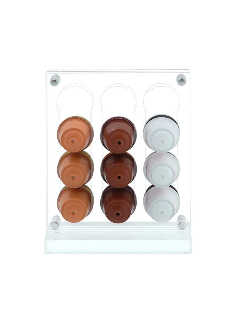 Creative Planet Coffee Pod Holder for Nespresso Capsules, Elegant Space Saving Double Sided Pod Organizer. Acrylic Dispenser for Coffee Station (Double Layer) DG - Image 1